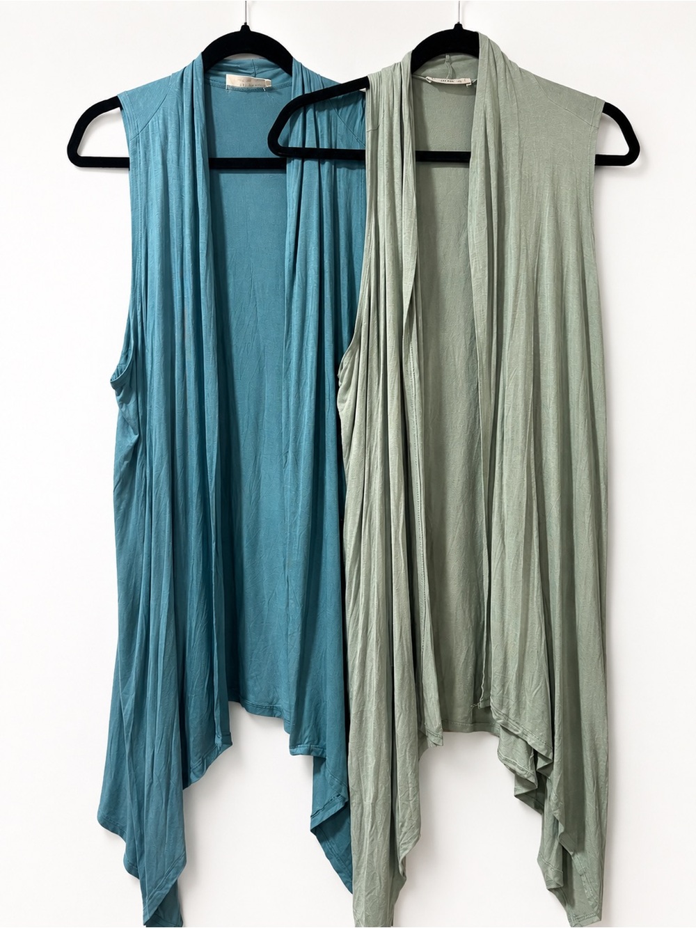 Zenana Open Front Cardigan Bundle – Set of 2 | Blue & Sage Green